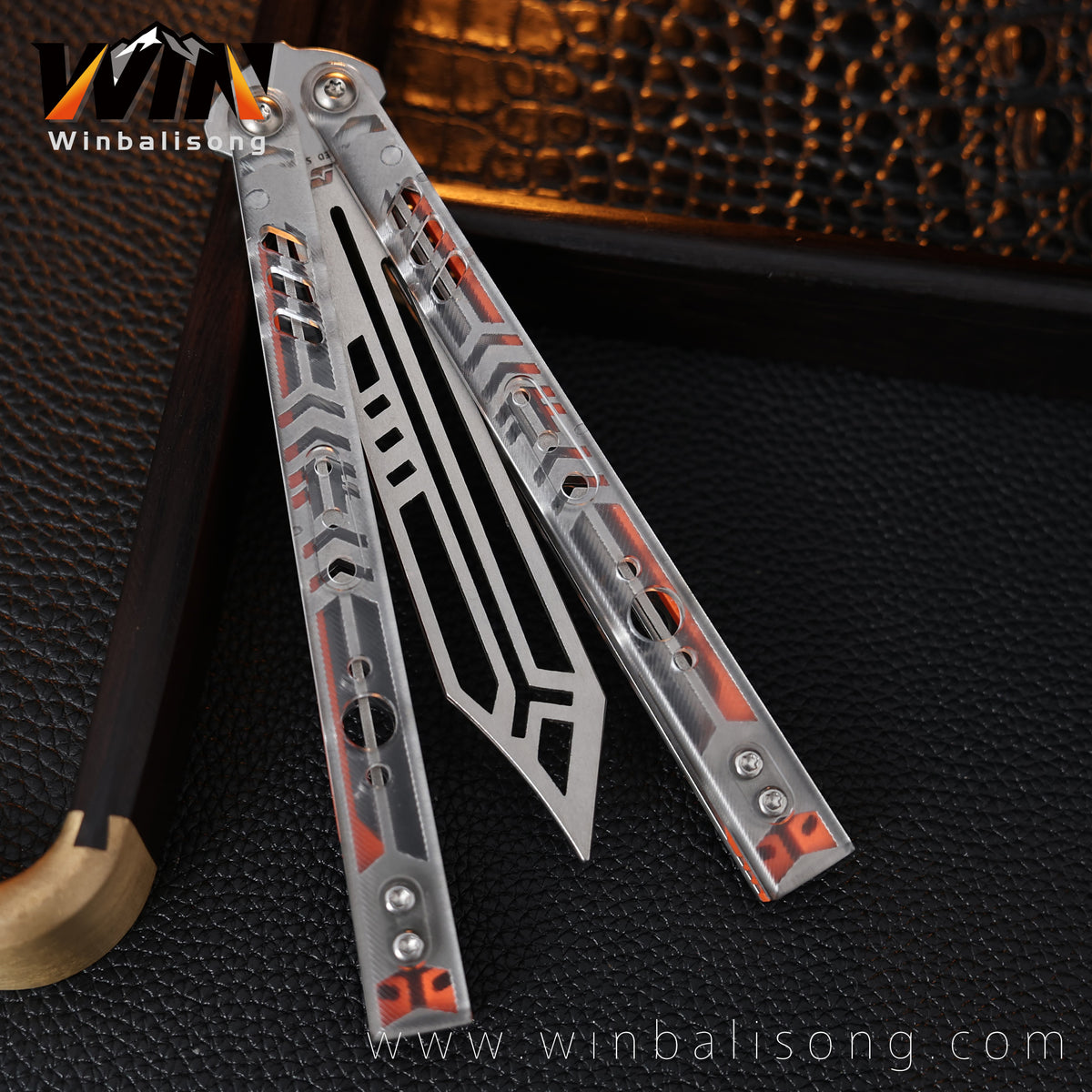 Armed Shark Steel Rep Acrylic Inlay Balisong Trainer