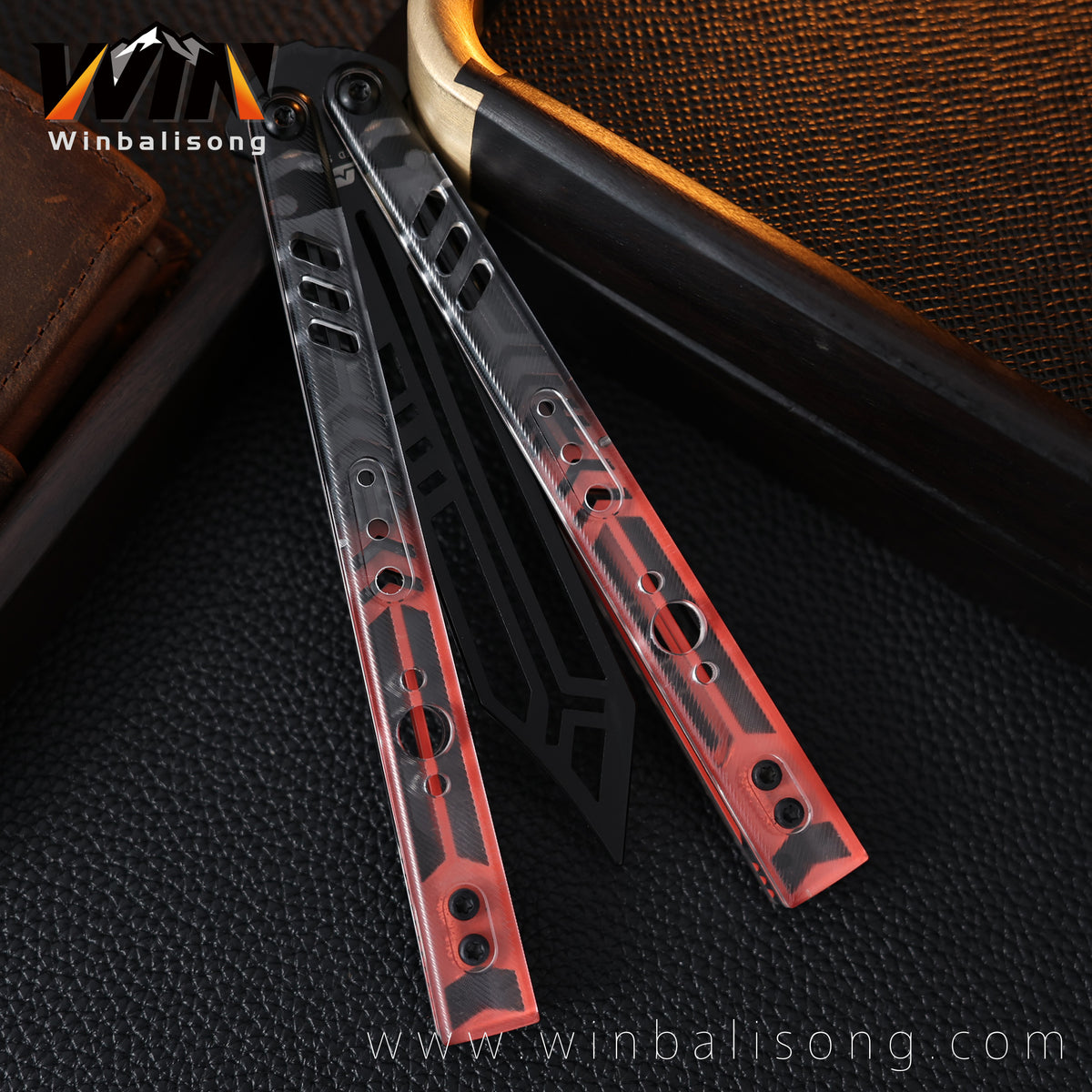 Armed Shark Steel Rep Acrylic Inlay Balisong Trainer
