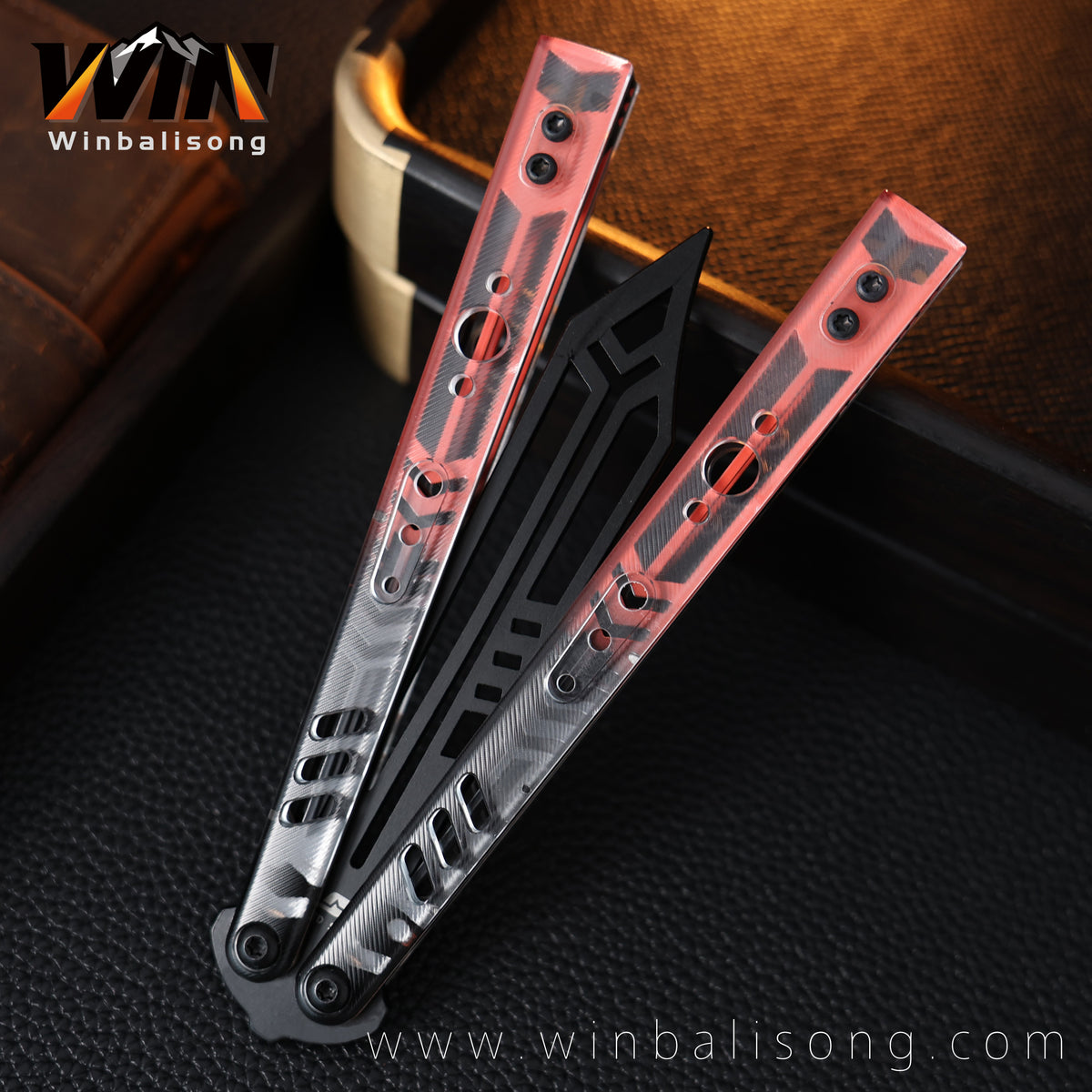 Armed Shark Steel Rep Acrylic Inlay Balisong Trainer