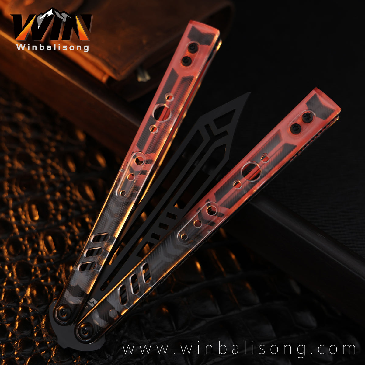 Armed Shark Steel Rep Acrylic Inlay Balisong Trainer