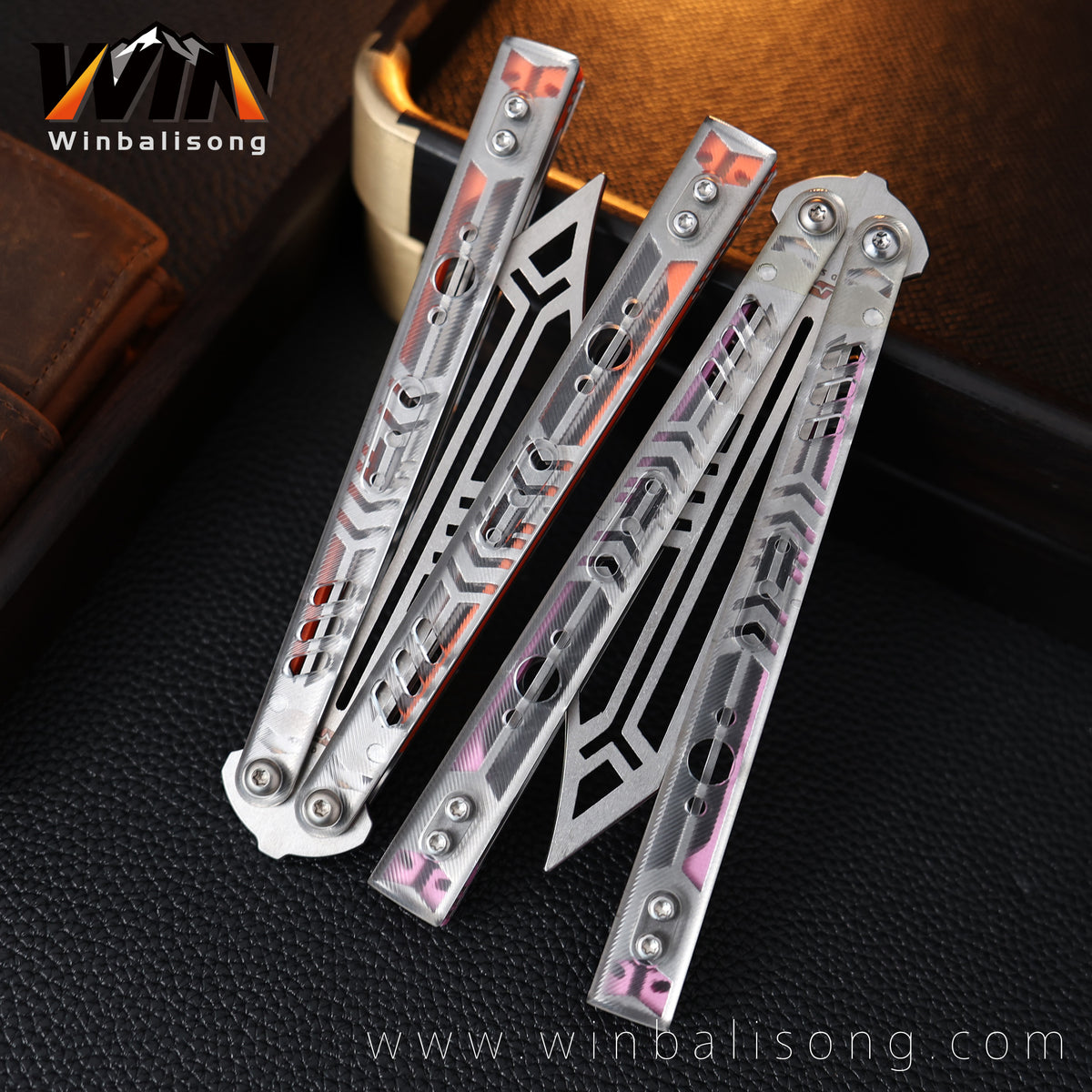 Armed Shark Steel Rep Acrylic Inlay Balisong Trainer