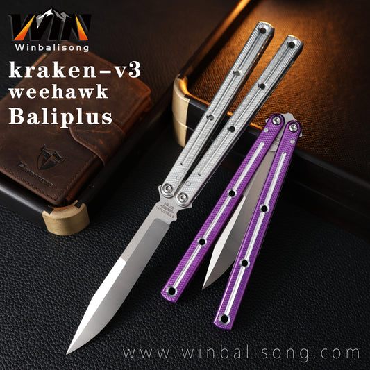Baliplus Kraken-v3 weehawk Aluminum Balisong