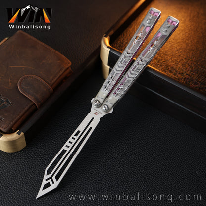 Armed Shark Steel Rep Acrylic Inlay Balisong Trainer